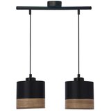 Candellux Lighting luster/visilica-porto viseća lampa crna 2X60W E27 crna abažur+smedja (hrast furnir) | Eponuda.com