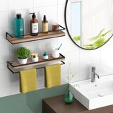 MEANGOOD 2x stenska polica iz lesa in kovine | Shoptok.si