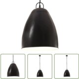  The Living Store Industrijska viseča svetilka 25 W črna okrogla 32 cm E27 - Viseča Svetilka, (21745078) Cene