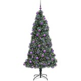 vidaXL Umjetna božićna jelka s lampicama i setom kuglica Zelena 210 cm | shoptok.hr