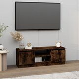 Maison Chic TV omarica - TV stojalo - Televizijska omarica z vrati dimljen hrast 102x30x36 cm, (21701272) | Shoptok.si
