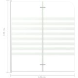  Tuš stena za kopalno kad 120x140 cm kaljeno steklo črtasta, (21239198) | Shoptok.si