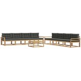  Set vanjskih sofa 9 kom. Bijela i antracit Poliester | shoptok.hr