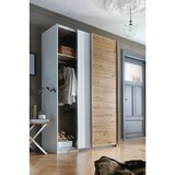 CARRYHOME Omara Z Drsnimi Vrati Quadra, Barva Hrasta, Bela | Shoptok.si
