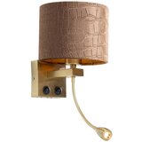 QAZQA Wandlamp brons met velours kap krokodil dessin 18cm - Brescia | Shoptok.si