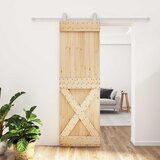  Klizna vrata Prirodna i bijela 70 x 210 cm Čvrsta borovina | shoptok.hr