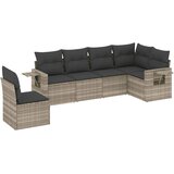  6-dijelni set vrtnih sofa od poliratana s jastucima svjetlosivi | shoptok.hr