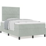 vidaXL Box Spring Krevet s Madracem Svjetlosiva 120x200 cm Baršun | shoptok.hr