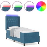  Postelja s pomičnim okvirjem in vzmetnico & LED Temno modra 80x200 cm Žamet, (22049056) | Shoptok.si