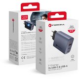 forcell kućni punjač (adapter) f-energy gan 2x usb c 1x usb a port 4A 65W pd quick charge 4.0 | ePonuda.com