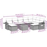 10-dijelni set vrtnih sofa s jastucima crni od poliratana | shoptok.hr