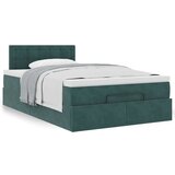 vidaXL Otomanski posteljni okvir z vzmetnico zelen 120x190 cm žamet, (21611361) | Shoptok.si