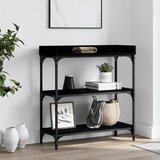 vidaXL Konzolna mizica s policami črna 75x30x80 cm Cene