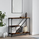 The Living Store Konzolna mizica dimljen hrast 88,5x30x75 cm inženirski les - Konzolna Mizica, (21660953) | Shoptok.si