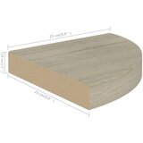 vidaXL Kotne police 4 kosi barva hrasta 25x25x3,8 cm MDF | Shoptok.si