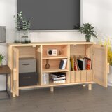  Komoda smeđa 105x30x60 cm masivna borovina i prirodni ratan | Eponuda.com