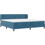 vidaXL Postelja z vzmetnico Temno modra 200x200 cm Žamet | Shoptok.si