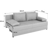 P & B ZOFA S POSTELJNO FUNKCIJO, črna tekstil, leseni material | Shoptok.si