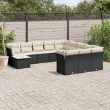  12-dijelni set vrtnih sofa od poliratana s jastucima crni | shoptok.hr