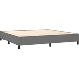  Krevet box spring s madracem LED tamnosivi 200x200 cm tkanina | shoptok.hr