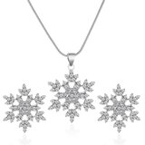 INF Komplet ogrlice Snowflake iz 3 delov Silver, (21237859) | Shoptok.si