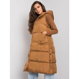 Fashion Hunters Ladies' brown quilted vest Cene