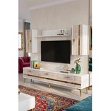 Hanah home TV komoda Ilay, bela / travertin / zlatna | Eponuda.com
