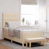  Krevet s opruga kutije s uzglavljem Krema 200 x 100 cm tkanina | shoptok.hr
