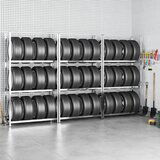  Stalci za gume s 3 razine 3 kom srebrni 110x40x200 cm čelični | shoptok.hr