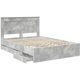  Krevetna konstrukcija s ladicama Betonski sivi 150 x 200 cm | shoptok.hr