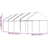  Sjenica s krovom bijela 8,92 x 4,08 x 3,22 polietilen | shoptok.hr