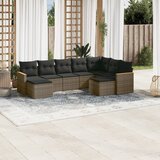 vidaXL 9-dijelni set vrtnih sofa od poliratana s jastucima sivi | shoptok.hr