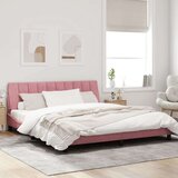  Posteljni okvir z vzglavjem roza 180x200 cm žamet, (21081946) | Shoptok.si