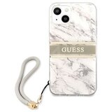 Guess GUHCP13SKMABGR za iPhone 13 Mini - siv marmor shock silikonski ovitek s sivo zapestnico | Shoptok.si