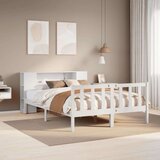 vidaXL Knjižna postelja brez vzmetnice bela 160x200 cm trdna borovina | Shoptok.si