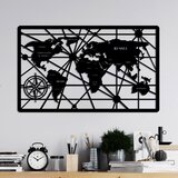 Wallity Zidna dekoracija World Map 7-S, 40 x 65 cm, Crna | ePonuda.com