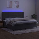  Box spring s madracem LED tamnosivi 200x200 cm baršun | shoptok.hr