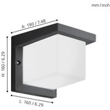 Eglo desella 1 spoljna zidna lampa, led, 10w, 3000k, liveni aluminijum/antracit | Eponuda.com