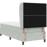 Box Spring Krevet s Madracem Svjetlosiva 90x190 cm Baršun | shoptok.hr
