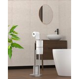 HOWDAH stoječe držalo za WC papir s ščetko srebrno | Shoptok.si