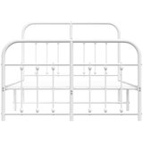 vidaXL Metalni okvir kreveta uzglavlje i podnožje bijeli 120x190 cm | shoptok.hr