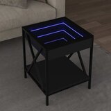  Stolić za kavu s beskonačnim LED svjetlima crni 40x40x49 cm | shoptok.hr