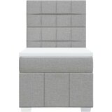 vidaXL Box spring postelja z vzmetnico svetlo siva 80x200 cm blago | Shoptok.si