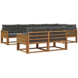 vidaXL Zunanja garnitura za sedenje 7 pcs Naravna in antracitna, (5000282488) | Shoptok.si