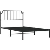 Metalni okvir za krevet s uzglavljem crni 107x203 cm | shoptok.hr