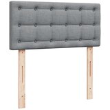  Box spring krevet s madracem svjetlosivi 90x190 cm od tkanine Slike