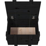  Kutija za pohranu crna 58 x 40,5 x 42 cm od masivne borovine | shoptok.hr