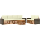  Set vanjskih sofa 7 kom. Prirodna i krem Čvrsto drvo akacije | shoptok.hr