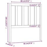  Posteljno vzglavje sivo 96x4x100 cm trdna borovina, (20648465) | Shoptok.si