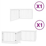  Vrata za pse s vratašcima 6 panela sklopiva 480 cm drvo topole Bijela 80 x 60 x 2 cm | shoptok.hr